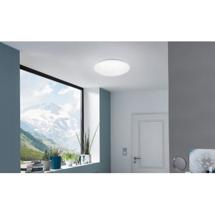 Eglo 33219 - LED RGBW prigušiva stropna svetiljka GIRON-C LED/17W/230V prečnik 30 cm bela