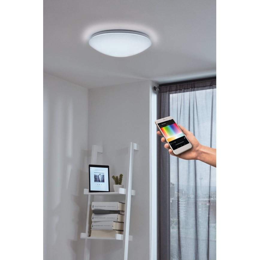Eglo 33219 - LED RGBW prigušiva stropna svetiljka GIRON-C LED/17W/230V prečnik 30 cm bela