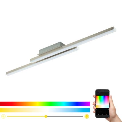 Eglo 33229 - LED RGBW prigušiva stropna svetiljka FRAIOLI-C LED/34W/230V 2700-6500K mat hrom
