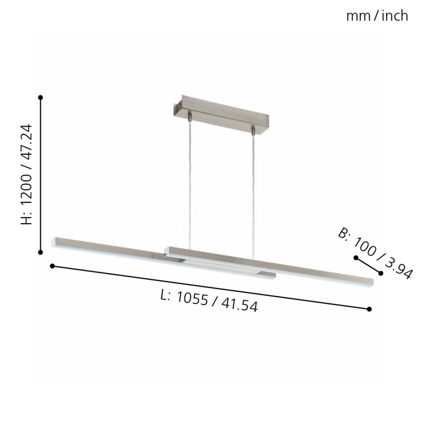 Eglo 33232 - LED RGBW prigušiva luster na sajli FRAIOLI-C LED/34W/230V matni hrom