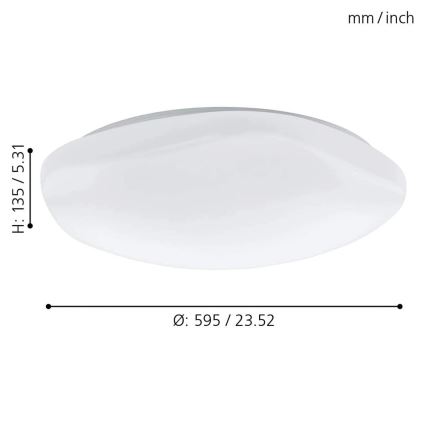 Eglo 33272 - LED RGBW prigušiva stropna svetiljka TOTARI-C LED/34W/230V 2700-6500K bela + daljinski upravljač