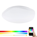 Eglo 33272 - LED RGBW prigušiva stropna svetiljka TOTARI-C LED/34W/230V 2700-6500K bela + daljinski upravljač