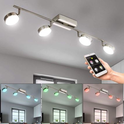 Eglo 33274 - LED RGBW prigušiva ugradna spot svetiljka CORROPOLI-C 4xLED/5W/230V