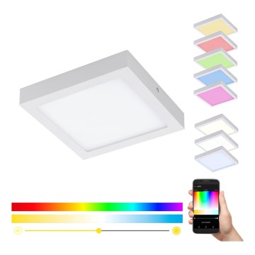 Eglo 33316 - LED RGBW prigušiva plafonsko svetlo FUEVA-C LED/15,6W/230V 2700-6500K 22,5x22,5 cm bela