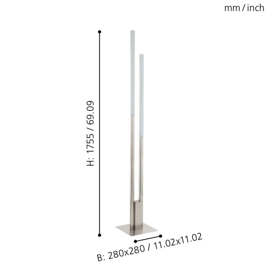 Eglo 33323 - LED RGBW prigušiva podna lampa FRAIOLI-C LED/34W/230V 2700-6500K mat hrom