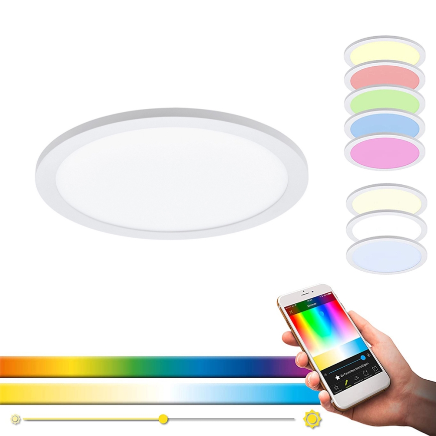 Eglo 33341 - LED RGBW prigušiva stropno svetlo SARSINA-C LED/16W/230V 2700-6500K prečnik 30 cm + daljinski upravljač