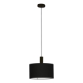 Eglo 33354 - Luster na sajli AMANI 1xE27/60W/230V, prečnik 38 cm, crna