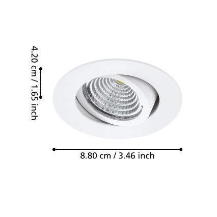 Eglo - Komplet 3x LED svetiljki sa prigušiva 3xLED/6W/230V, bela