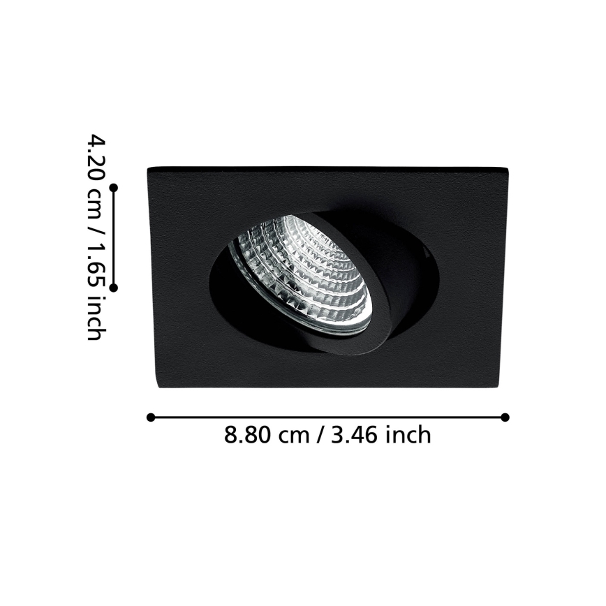 Eglo - prigušiva ugradna LED svetiljka LED/6W/230V, crna