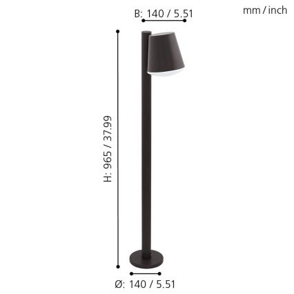 Eglo 33561 - LED prigušiva spoljna lampa CALDIERO-C 1xE27/9W/230V IP44 antracit