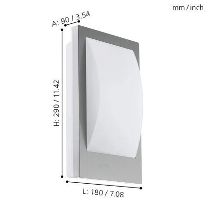 Eglo 33569 - LED spoljno zidno svetlo VERRES-C 1xE27/9W/230V IP44 mat hrom