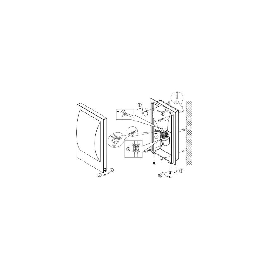 Eglo 33569 - LED spoljno zidno svetlo VERRES-C 1xE27/9W/230V IP44 mat hrom