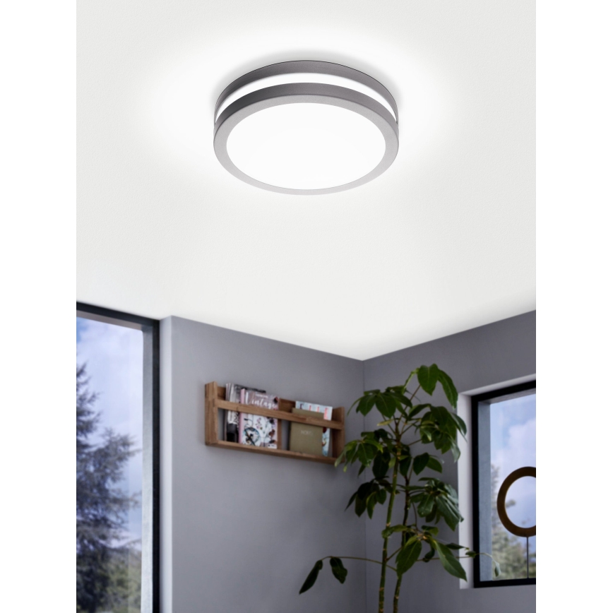 Eglo 33572 - LOCANA-C LED prigušiva stropna svetiljka za kupatilo LED/14W/230V IP44 srebrna