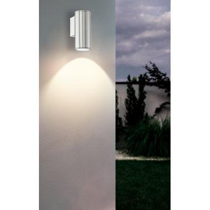 Eglo 33581 - LED RGBW prigušiva spoljna zidna lampa RIGA 1xGU10/5W/230V 2700-6500K IP44 mat hrom