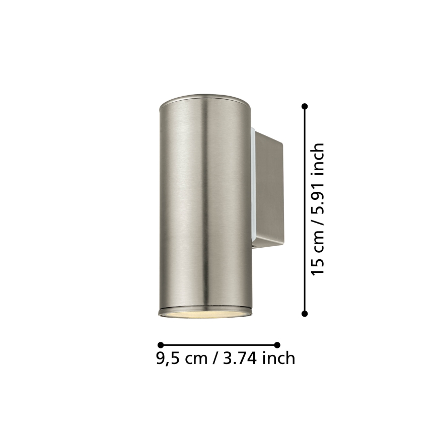 Eglo 33581 - LED RGBW prigušiva spoljna zidna lampa RIGA 1xGU10/5W/230V 2700-6500K IP44 mat hrom