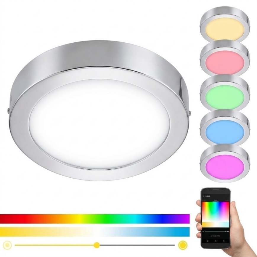 Eglo 33667 - LED RGBW prigušiva kupatilska stropna svetiljka FUEVA-C LED21W/230V prečnik 30 cm IP44