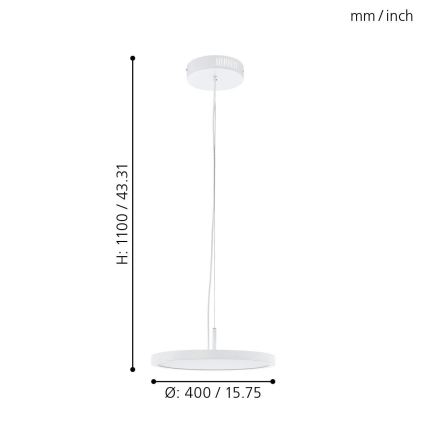 Eglo 33675 - LED RGBW prigušiva luster na sajli CERIGNOLA-C LED/21W/230V 2700-6500K + daljinski upravljač