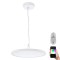Eglo 33676 - LED RGBW prigušiva luster na sajli CERIGNOLA-C LED/32W/230V 2700-6500K bela + daljinski upravljač