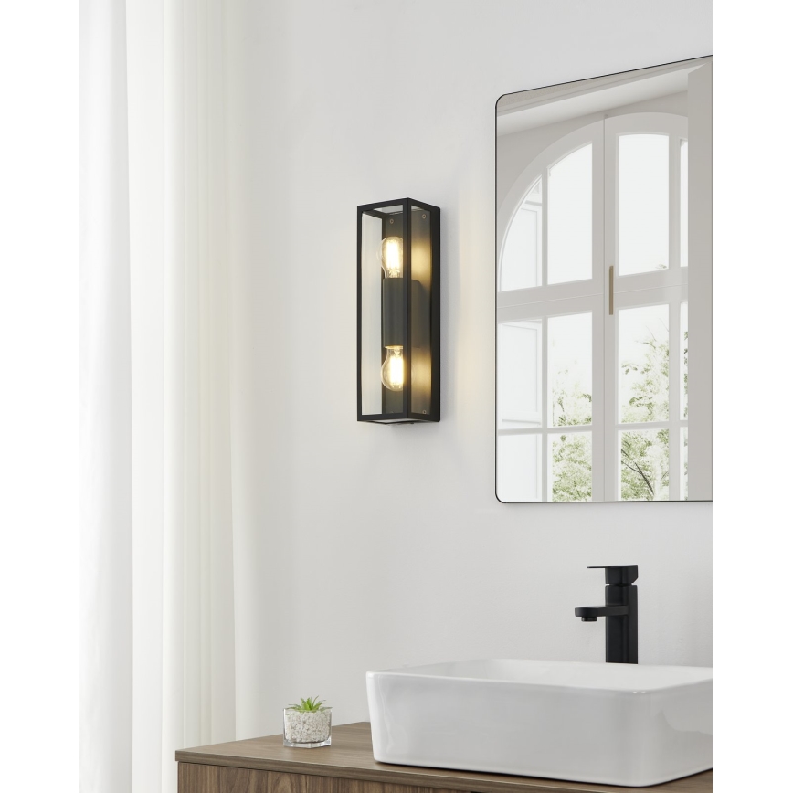 Eglo 33856 - Spoljna zidna svetiljka ALAMONTE 2xE27/60W/230V IP44 crna