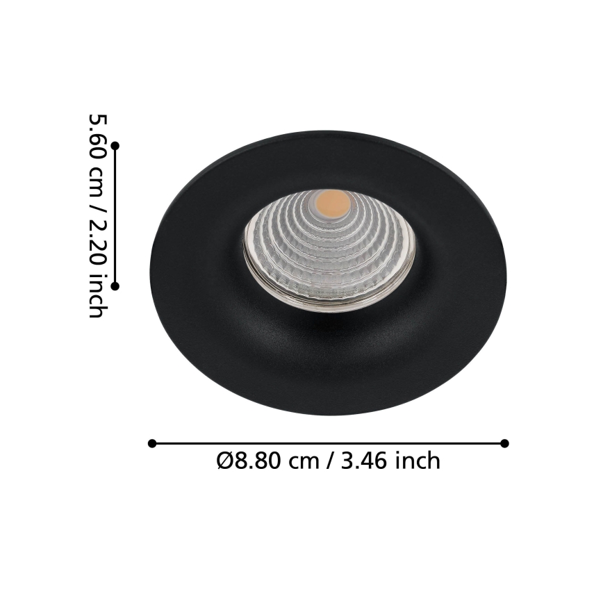 Eglo - LED prigušiva ugradna svetiljka LED/6W/230V crna