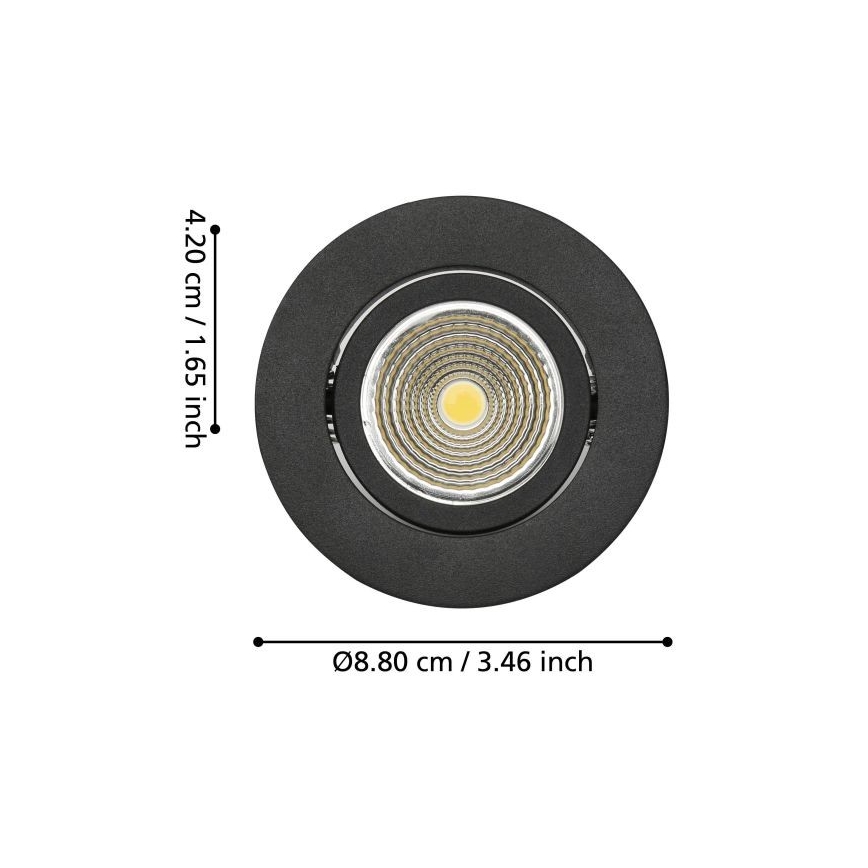 Eglo - LED prigušiva ugradno svetlo za spušteni plafon LED/6W/230V crna