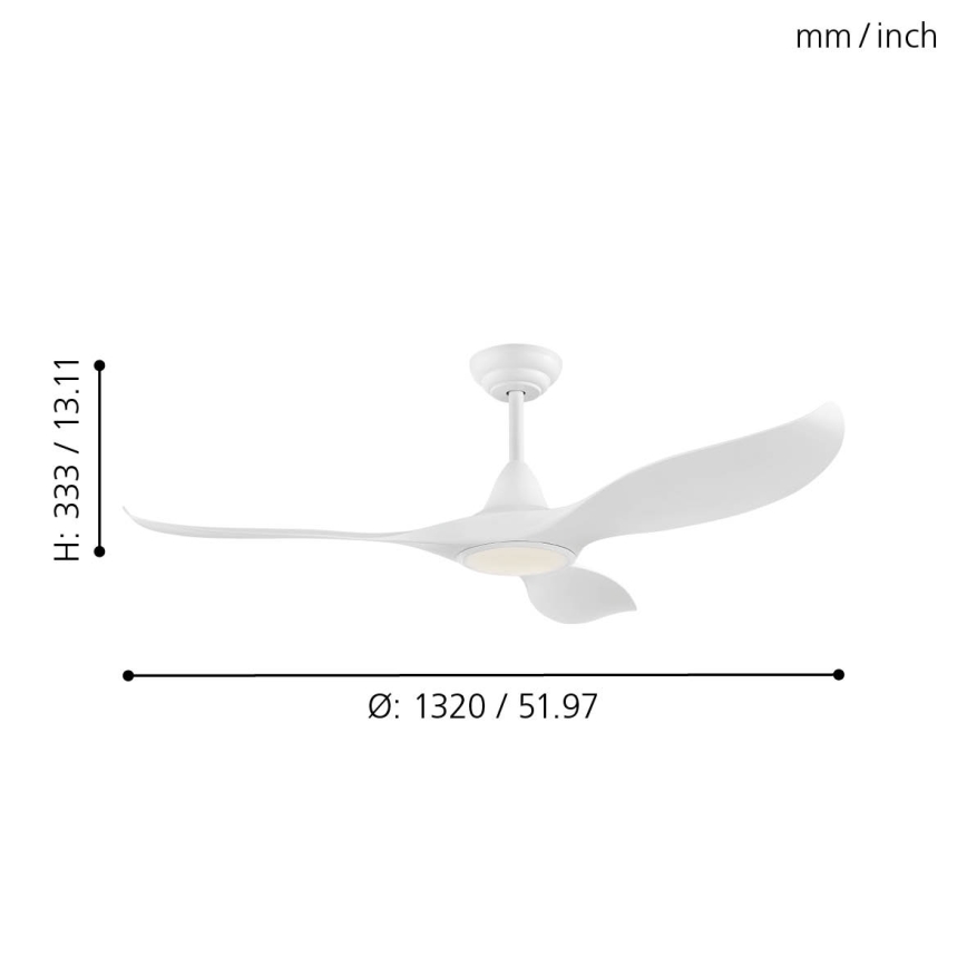 Eglo - LED plafonski ventilator LED/15W/230V + daljinski upravljač