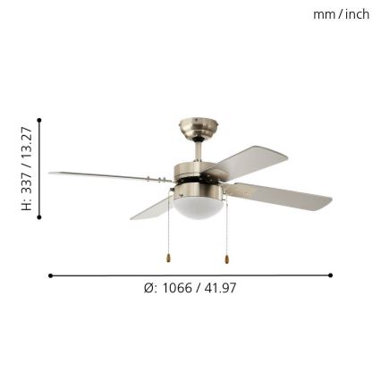 Eglo - Plafonski ventilator 1xE14/60W/230V