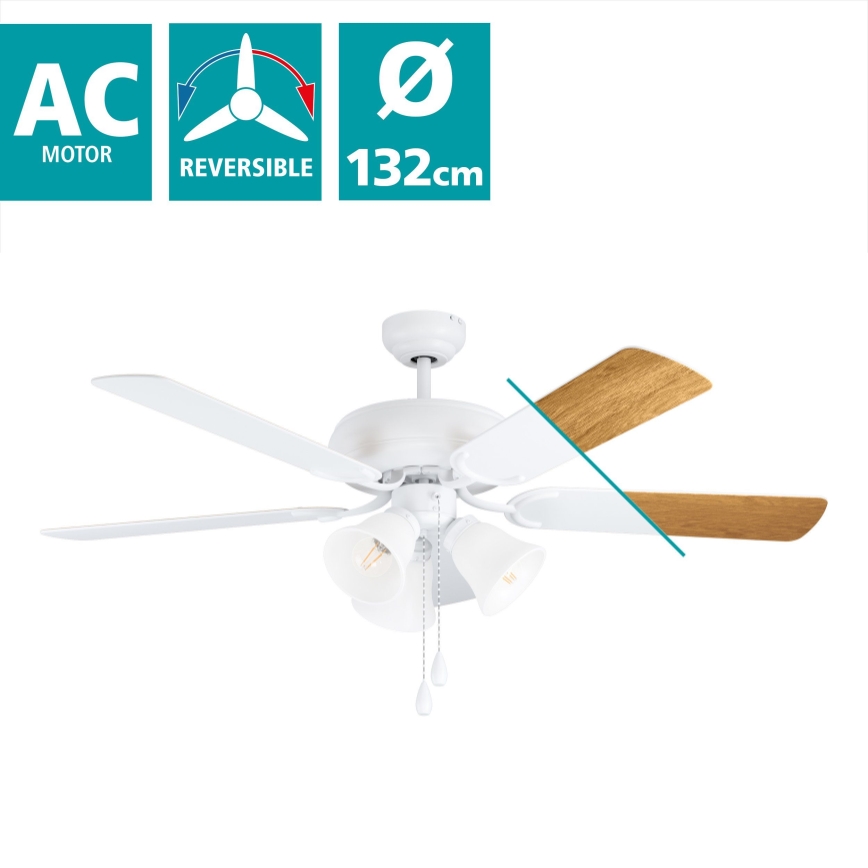 Eglo - Plafonski ventilator 3xE27/40W/230V beli