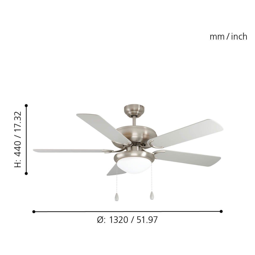Eglo 35078 - Plafonski ventilator BALLINA 2xE27/40W/230V