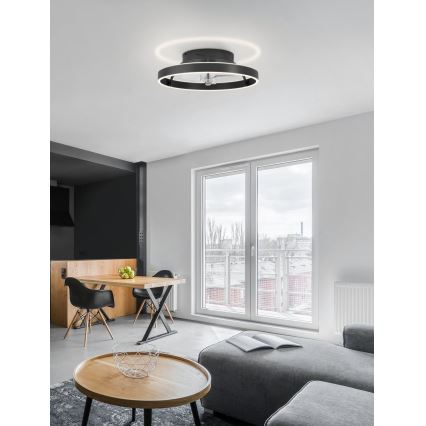 Eglo - LED prigušiva plafonski ventilator LED/35,6W/230V crni + daljinski upravljač