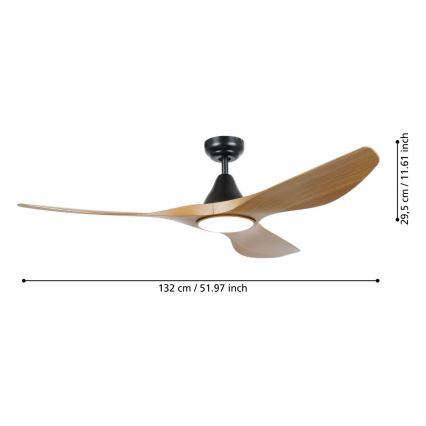 Eglo - LED plafonski ventilator LED/19W/230V 3000/4000/5000K prečnik 132 cm braon + daljinski upravljač
