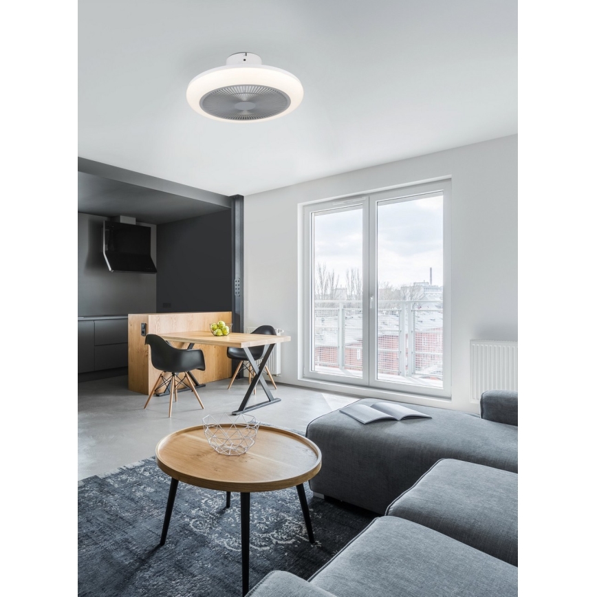 Eglo - LED prigušiva plafonski ventilator LED/25,5W/230V siva + daljinski upravljač