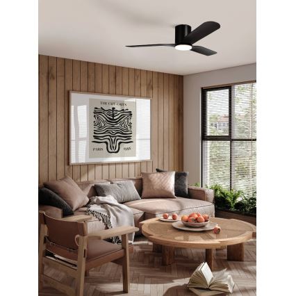Eglo - LED plafonski ventilator (prigušiva), 17W/230V, 3000/4000/5000K, prečnik 132 cm, crn, sa daljinskim upravljačem