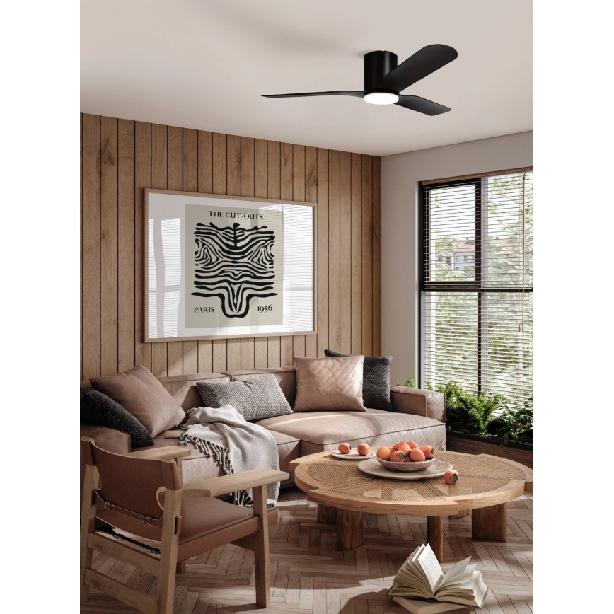 Eglo - LED plafonski ventilator (prigušiva), 17W/230V, 3000/4000/5000K, prečnik 132 cm, crn, sa daljinskim upravljačem