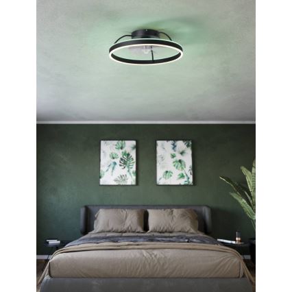 Eglo - LED RGBW prigušiva plafonski ventilator LED/36W/230V 3000-6500K prečnika 50 cm crni + daljinski upravljač