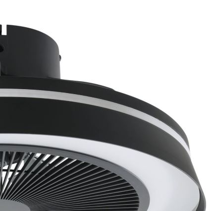 Eglo - LED RGBW prigušiva plafonski ventilator 3xLED/8,5W/230V+LED/6W 2700-6500K prečnik 48 cm crna + daljinski upravljač
