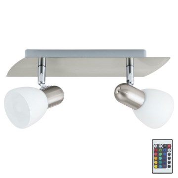 Eglo 35374 - LED RGB prigušiva spot svetiljka ENEA-C 2xE14/4W/230V + daljinski upravljač