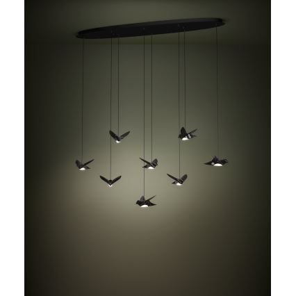 Eglo - LED prigušiva luster na sajli 8xLED/4,2W/230V 3000K crna