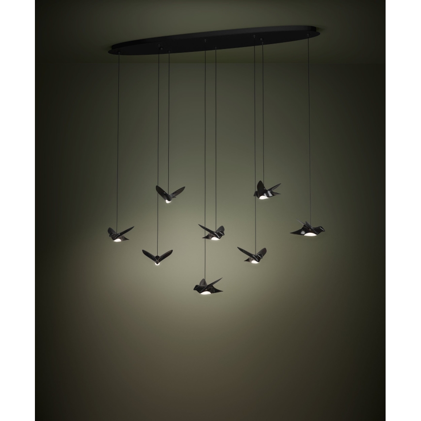 Eglo - LED prigušiva luster na sajli 8xLED/4,2W/230V 3000K crna