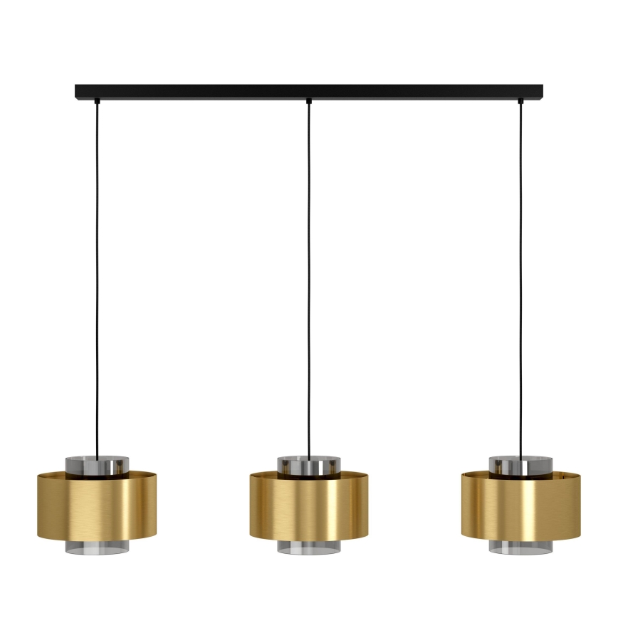 Eglo - Luster na sajli 3xE27/40W/230V zlatna