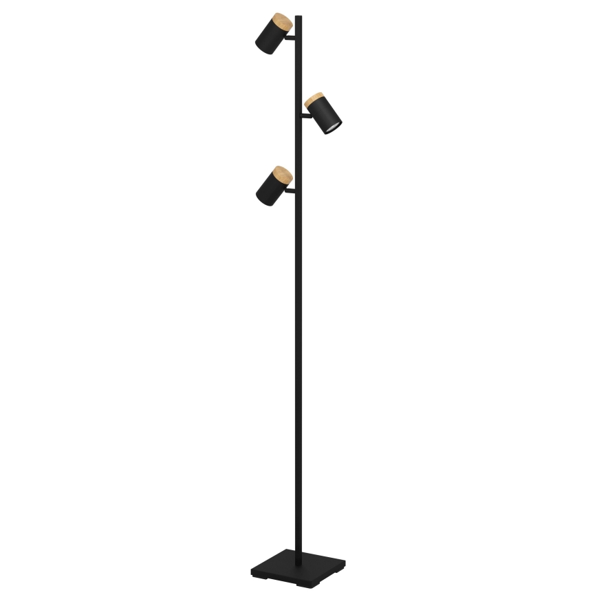 Eglo - LED stojeća lampa 3xGU10/4,5W/230V 3000K crna/braon