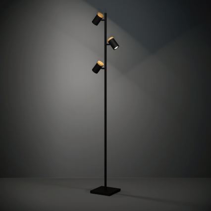 Eglo - LED stojeća lampa 3xGU10/4,5W/230V 3000K crna/braon