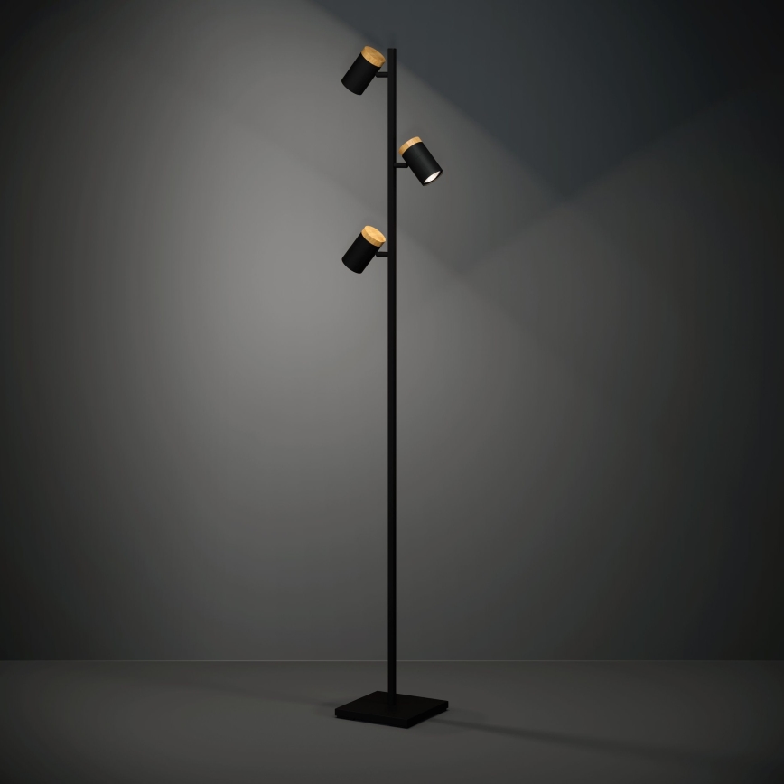 Eglo - LED stojeća lampa 3xGU10/4,5W/230V 3000K crna/braon