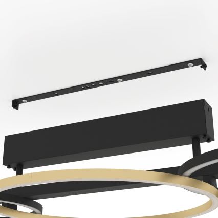 Eglo - LED prigušiva prislonjena plafonska svetiljka 2xLED/12,5W/230V + LED/15,5W 3000K crna