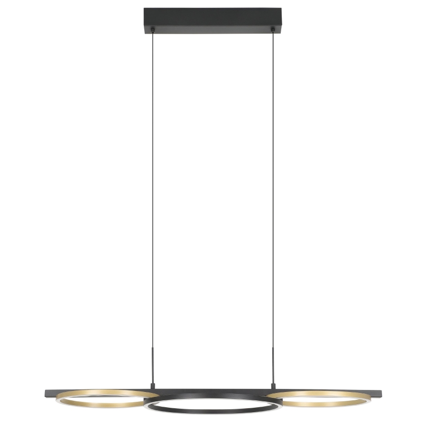 Eglo - LED luster na sajli, prigušiva, 2xLED/12,5W/230V + LED/15,5W 3000K, crne boje