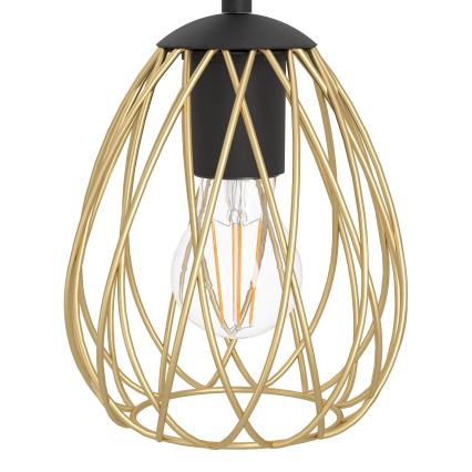 Eglo - Luster na sajli 6xE27/40W/230V crna/zlatna