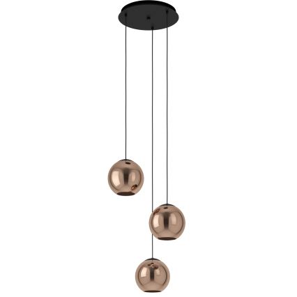 Eglo - Luster na sajli 3xE27/40W/230V bakarni