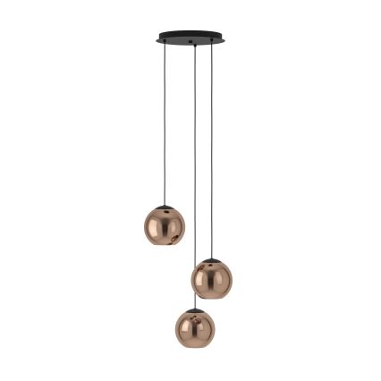 Eglo - Luster na sajli 3xE27/40W/230V bakarni