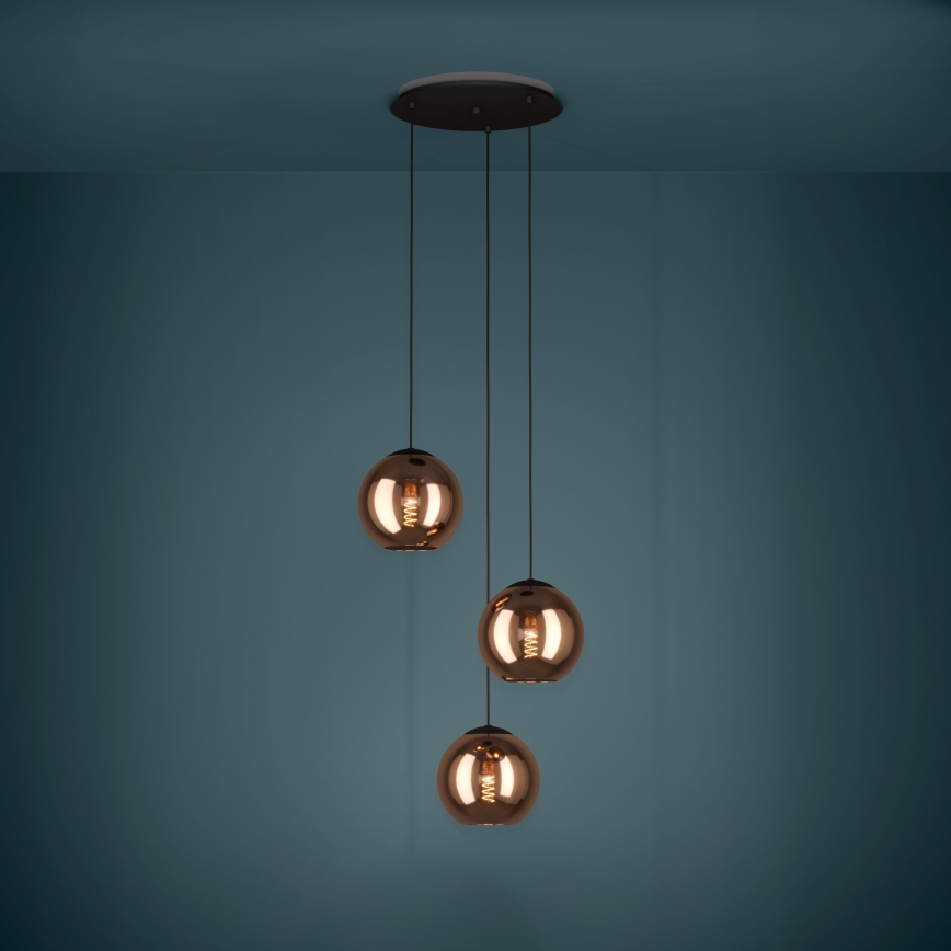 Eglo - Luster na sajli 3xE27/40W/230V bakarni