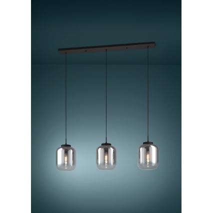 Eglo - Luster na sajli 3xE27/40W/230V zadimljeno